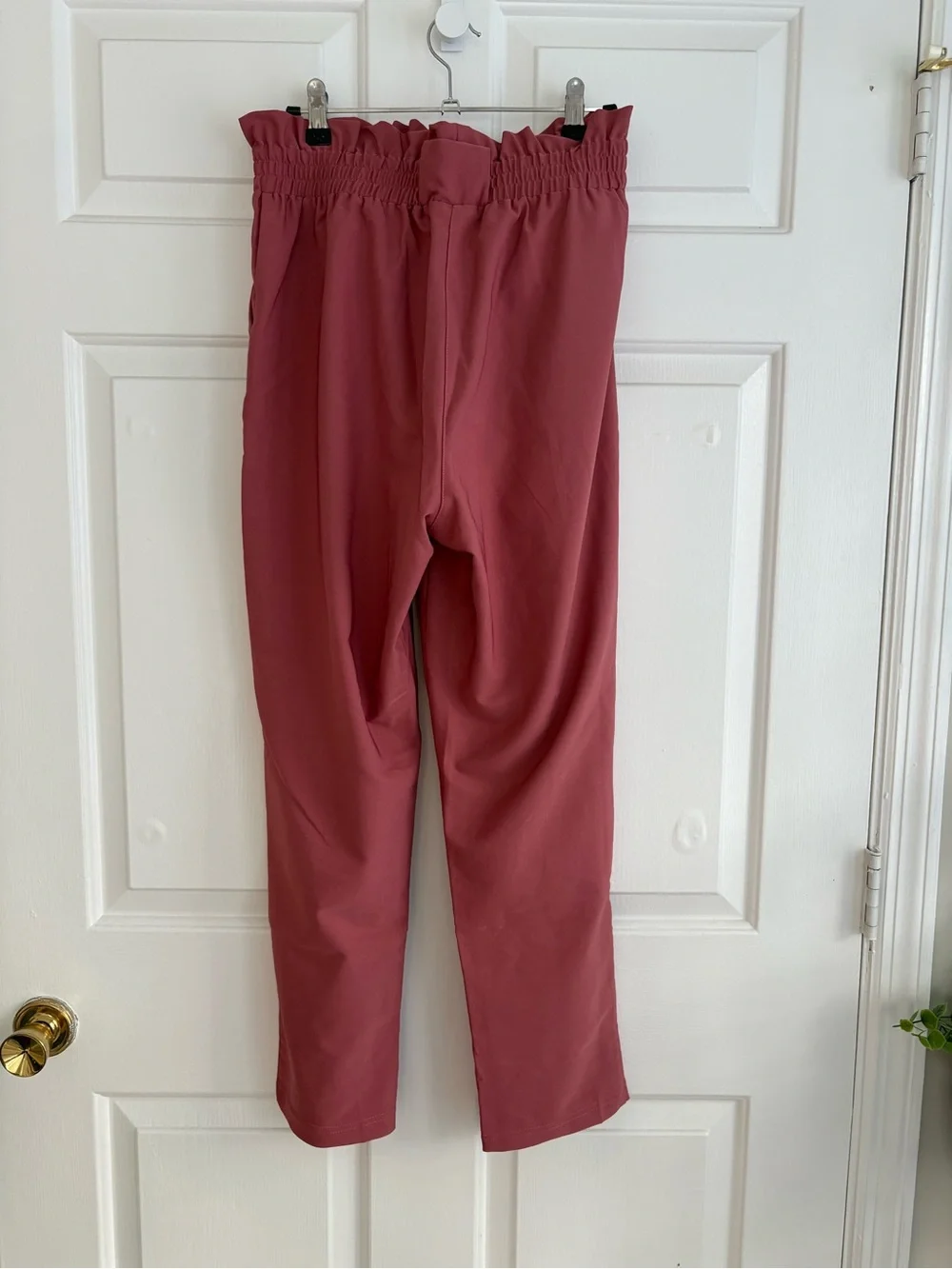 Grace Karin Mauve Paperbag Waist Ankle Pants